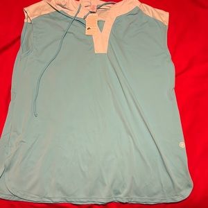 Fullbeauty sport Hooded sleeveless Top nwt